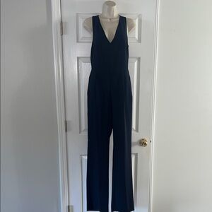 Banana Republic Deep Blue V-Neck Jumpsuit